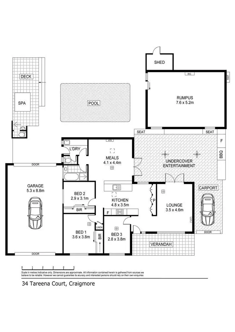 Floorplan of Homely house listing, 34 Tareena Street, Craigmore SA 5114