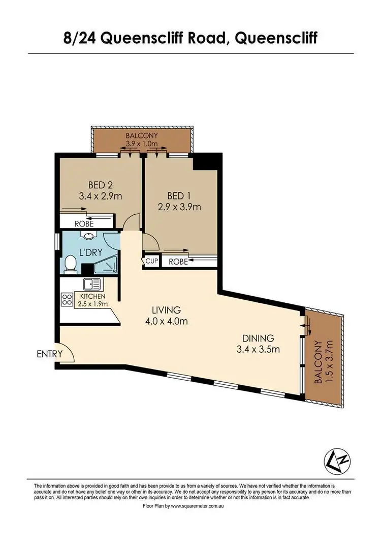 Floorplan of Homely apartment listing, 8/24 Queenscliff Road, Queenscliff NSW 2096