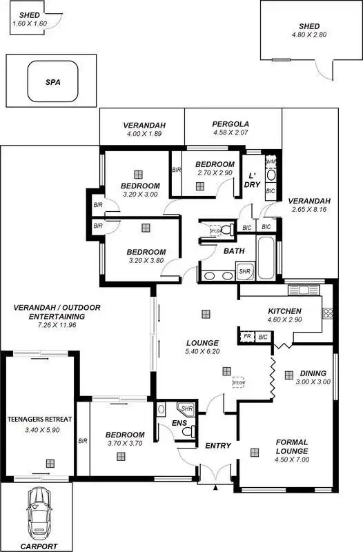 Floorplan of Homely house listing, 44 Valley View Drive, Highbury SA 5089