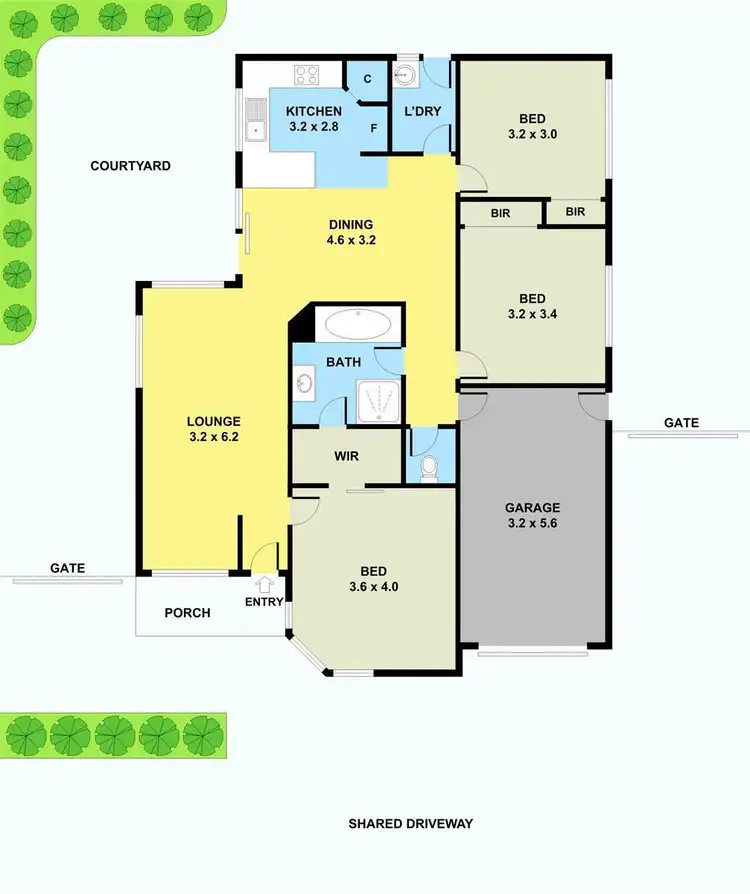 Floorplan of Homely unit listing, 2/72 Kings Road, St Albans VIC 3021