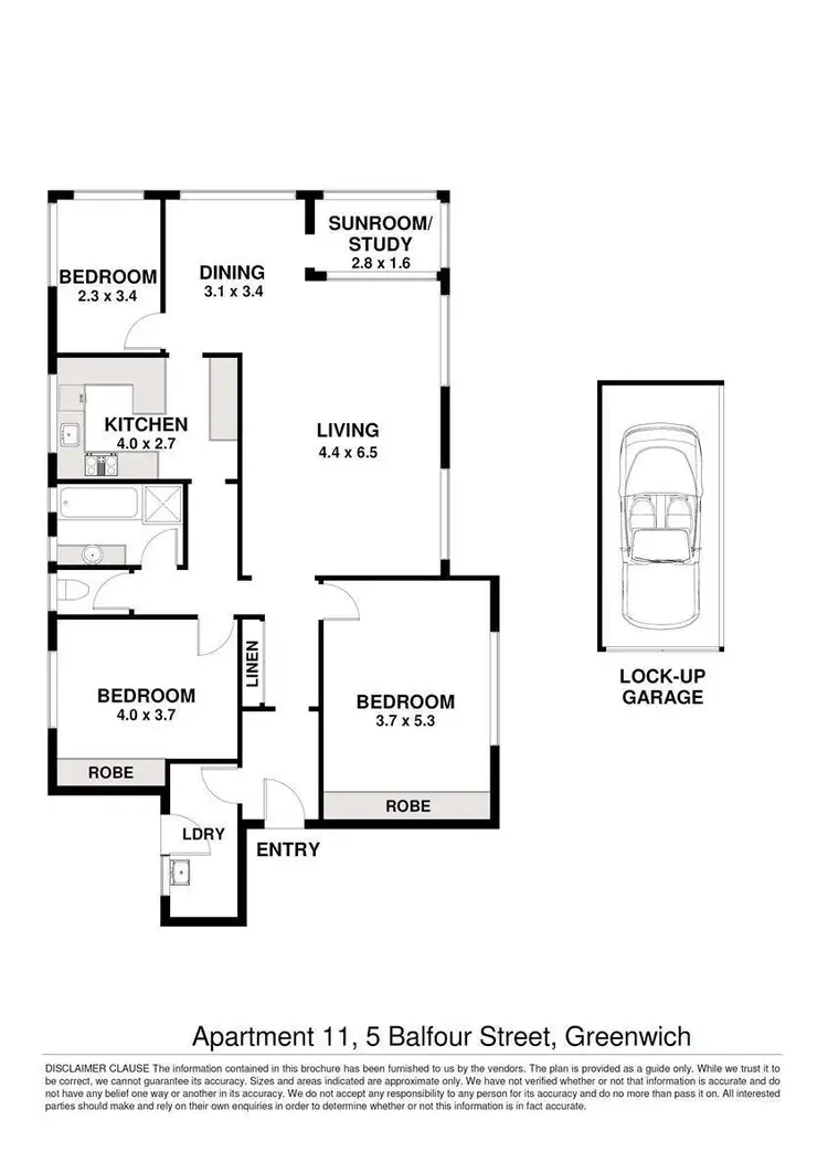 Floorplan of Homely apartment listing, 11/5 Balfour Street, Greenwich NSW 2065