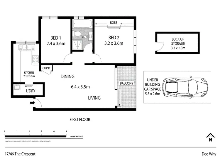 Floorplan of Homely unit listing, 17/46 The Crescent, Dee Why NSW 2099