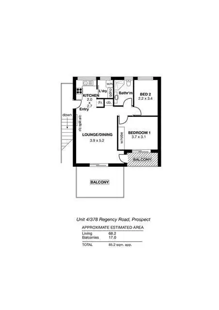 Floorplan of Homely unit listing, 4/378 Regency Road, Prospect SA 5082