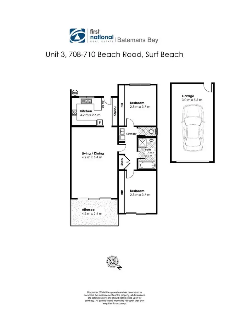 Floorplan of Homely unit listing, 3/708-710 Beach Road, Surf Beach NSW 2536