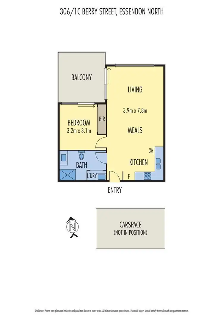 Floorplan of Homely apartment listing, 306/1c Berry Street, Essendon North VIC 3041
