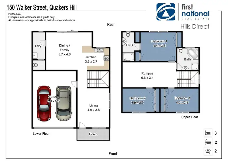 Floorplan of Homely townhouse listing, 150 Walker Street, Quakers Hill NSW 2763