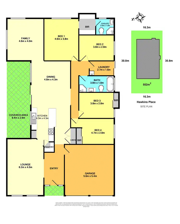 Floorplan of Homely house listing, 4 Hawkins Place, Cameron Park NSW 2285