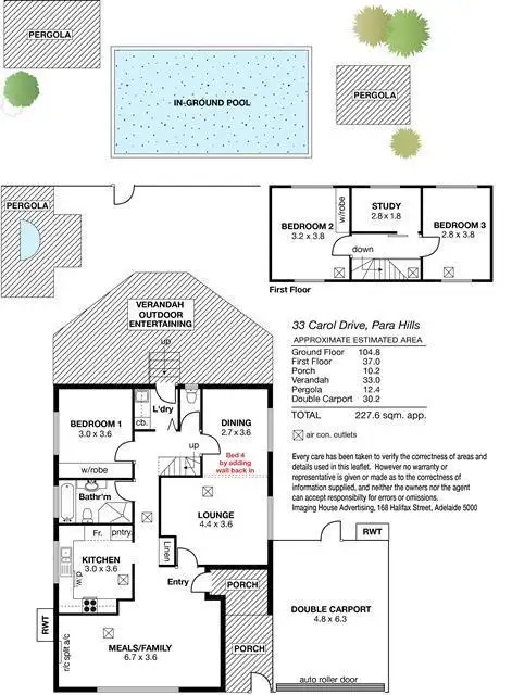 Floorplan of Homely house listing, 33 Carol Drive, Para Hills SA 5096