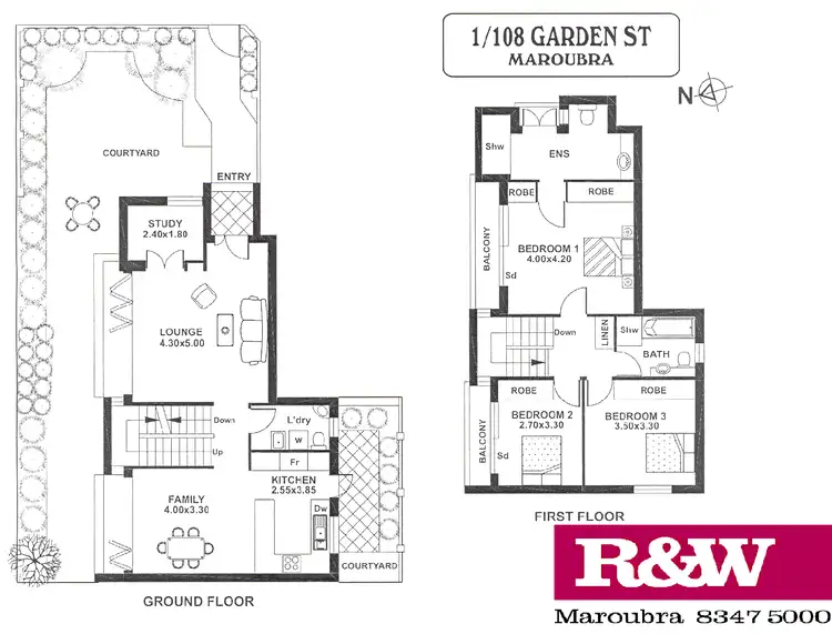 Floorplan of Homely townhouse listing, 1/108 Garden Street, Maroubra NSW 2035