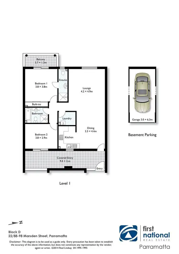 Floorplan of Homely apartment listing, D 22/88 Marsden Street, Parramatta NSW 2150