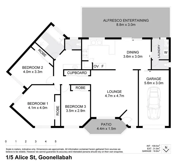 Floorplan of Homely unit listing, 1/5 Alice Street, Goonellabah NSW 2480