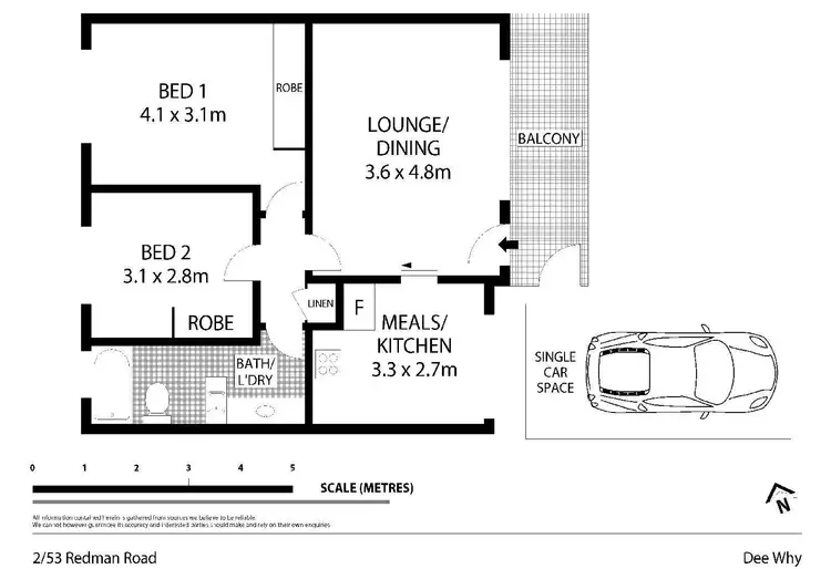 Floorplan of Homely unit listing, 2/53 Redman Road, Dee Why NSW 2099