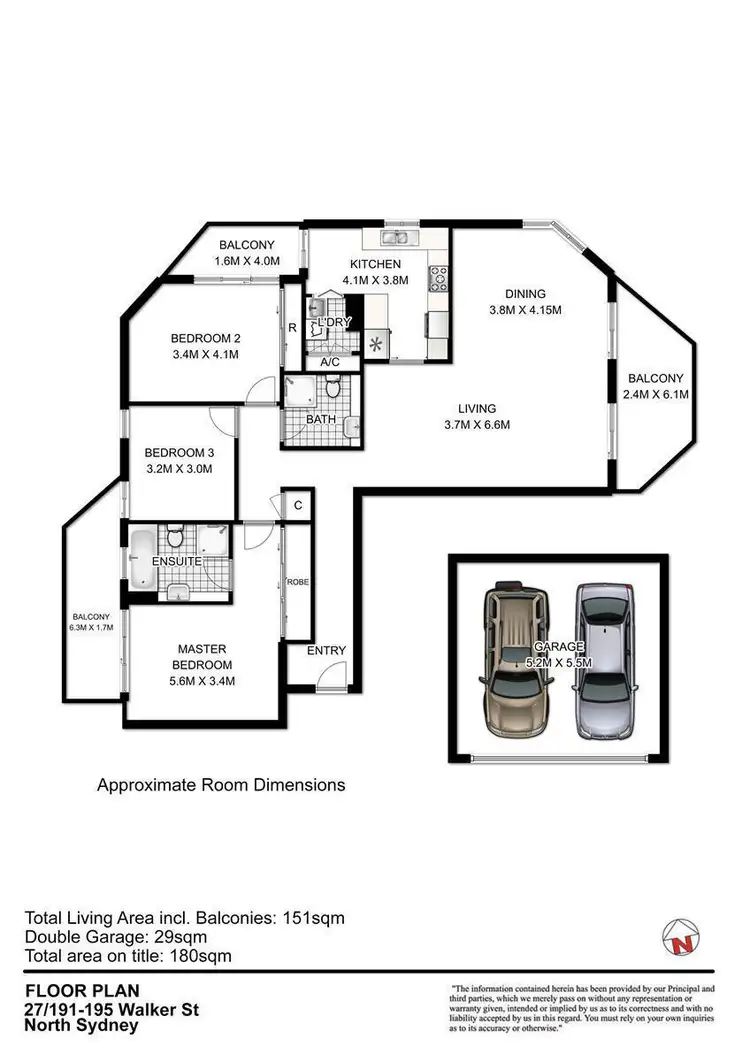 Floorplan of Homely apartment listing, 27/191-195 Walker Street, North Sydney NSW 2060