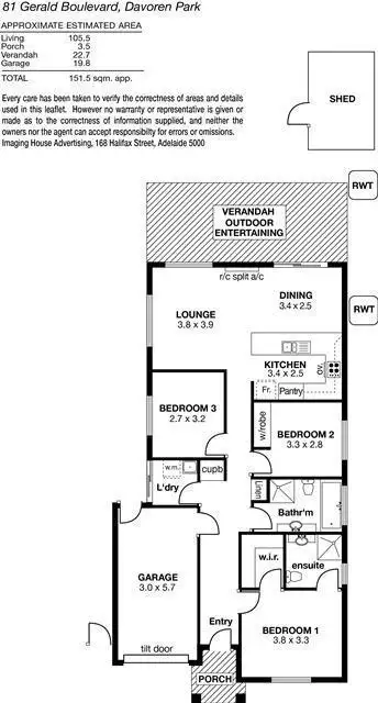 Floorplan of Homely house listing, 81 Gerald Boulevard, Davoren Park SA 5113