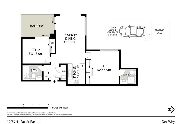 Floorplan of Homely unit listing, 19/39-41 Pacific Parade, Dee Why NSW 2099
