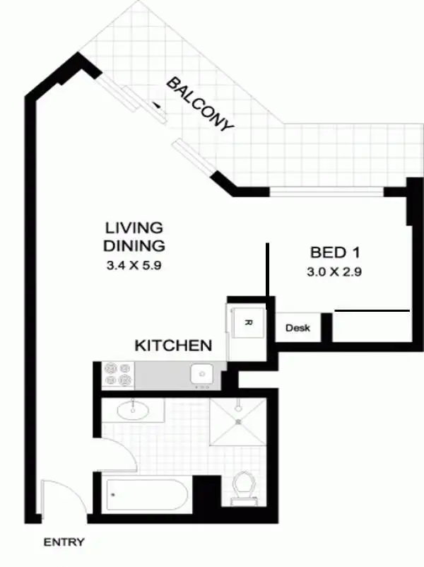 Floorplan of Homely apartment listing, 30/220 Goulburn Street, Darlinghurst NSW 2010