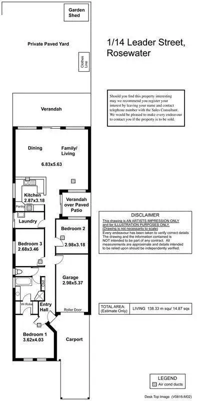 Floorplan of Homely house listing, 1/14 Leader Street, Rosewater SA 5013