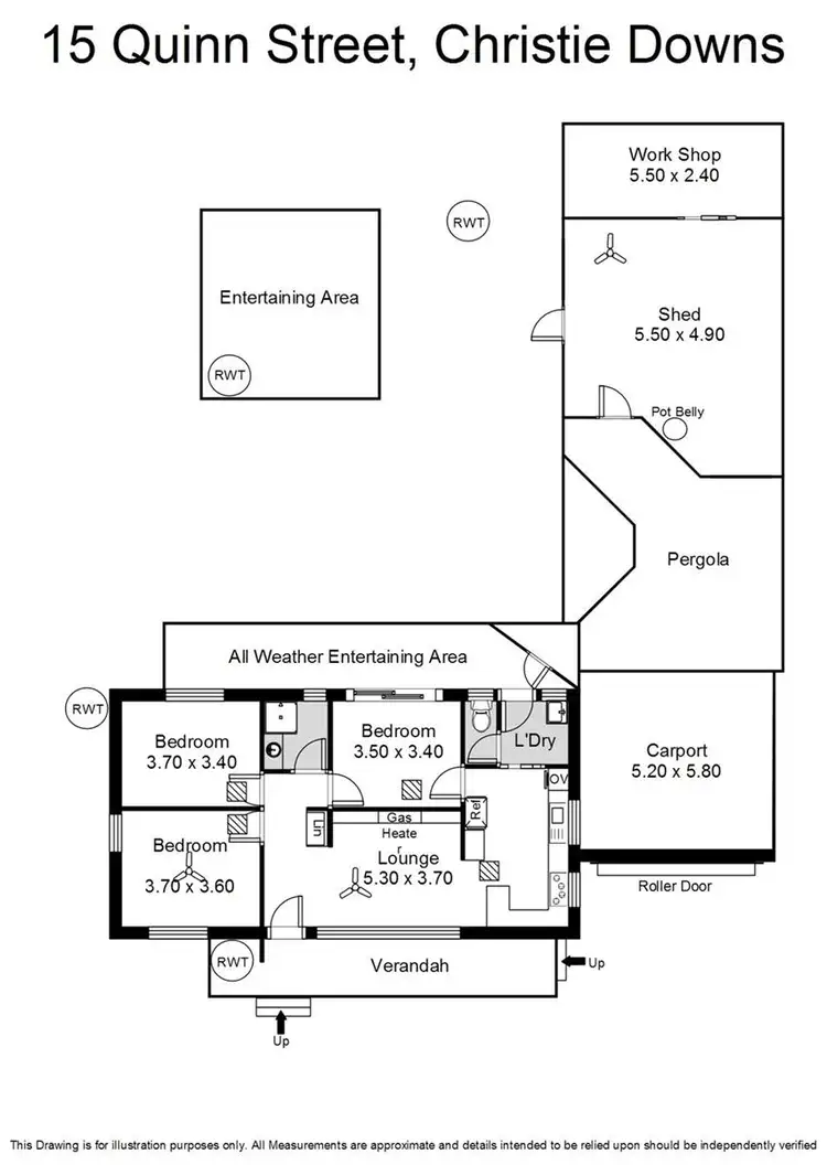 Floorplan of Homely house listing, 15 Quinn Street, Christie Downs SA 5164