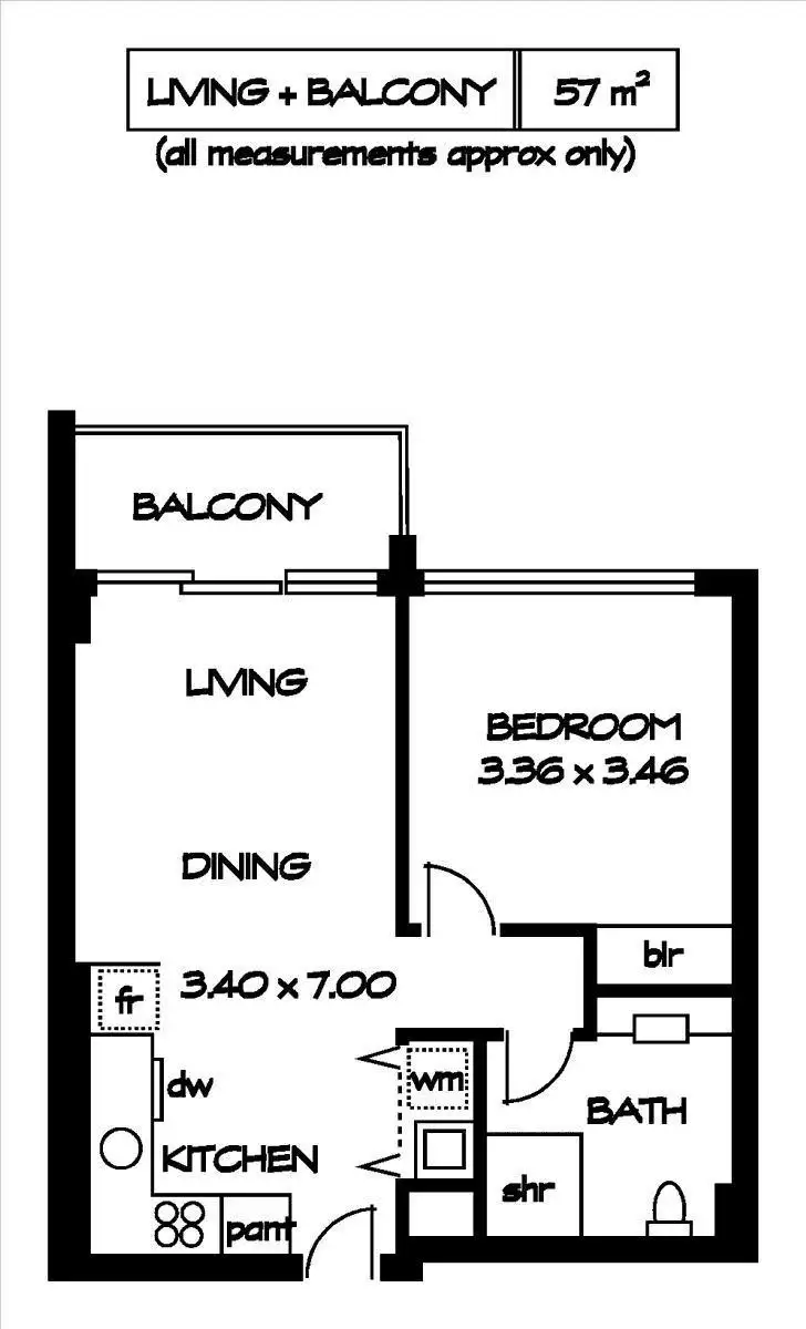 Floorplan of Homely apartment listing, 307/61-69 Brougham Place, North Adelaide SA 5006