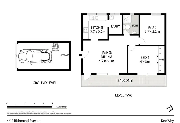 Floorplan of Homely unit listing, 4/10 Richmond Avenue, Dee Why NSW 2099