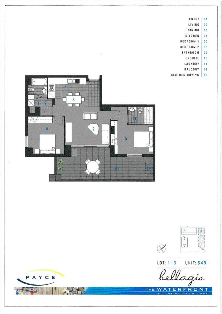 Floorplan of Homely apartment listing, Bellagio 649/30 Baywater Drive, Wentworth Point NSW 2127