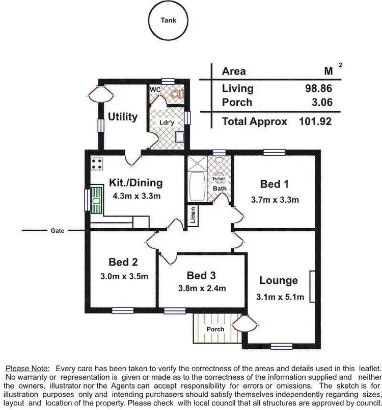 Floorplan of Homely house listing, 10 Danvers Grove, Woodville Gardens SA 5012