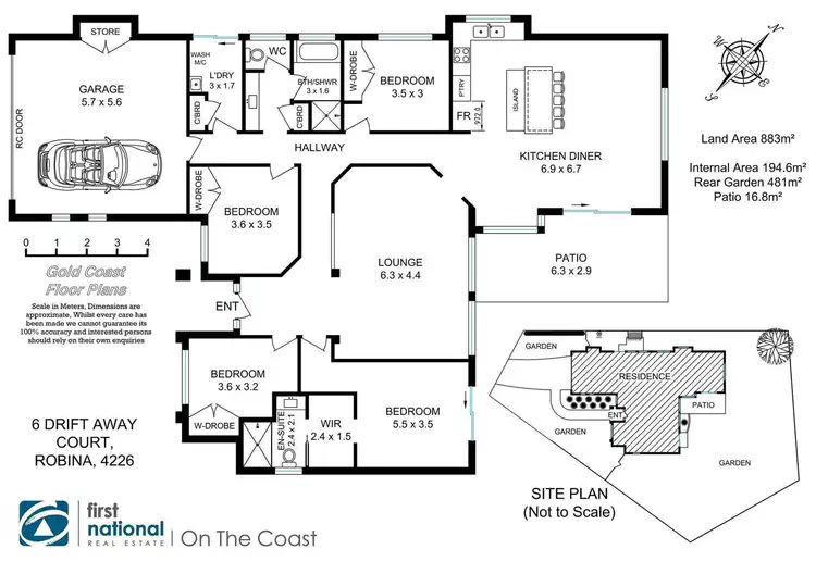 Floorplan of Homely house listing, 6 Drift Away Court, Robina QLD 4226