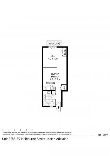 Floorplan of Homely unit listing, 3/83 - 89 Melbourne Street, North Adelaide SA 5006