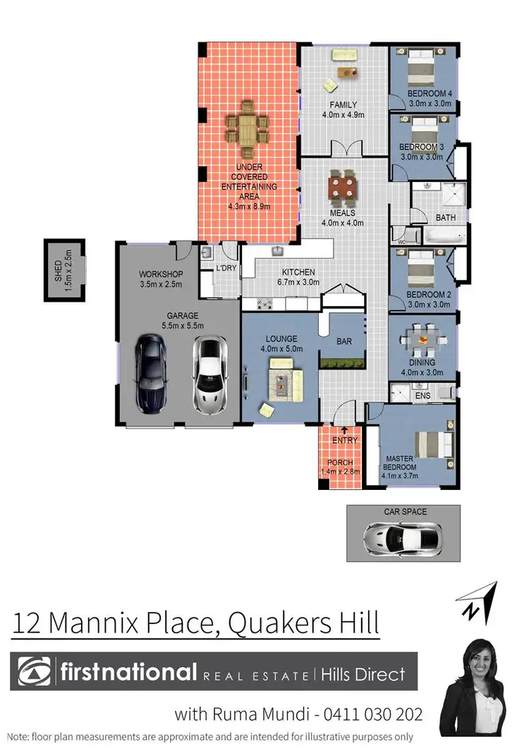 Floorplan of Homely house listing, 12 Mannix Place, Quakers Hill NSW 2763