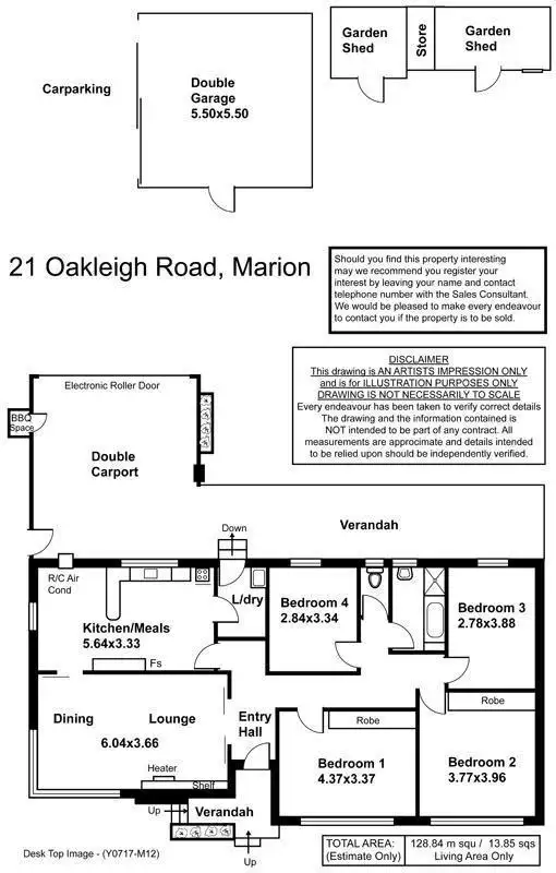 Floorplan of Homely house listing, 21 Oakleigh Road, Marion SA 5043
