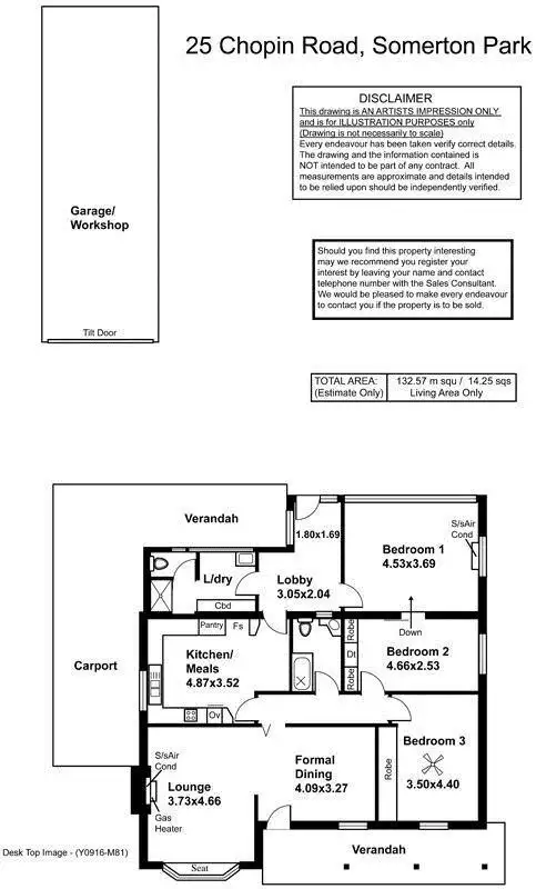 Floorplan of Homely house listing, 25 Chopin Road, Somerton Park SA 5044