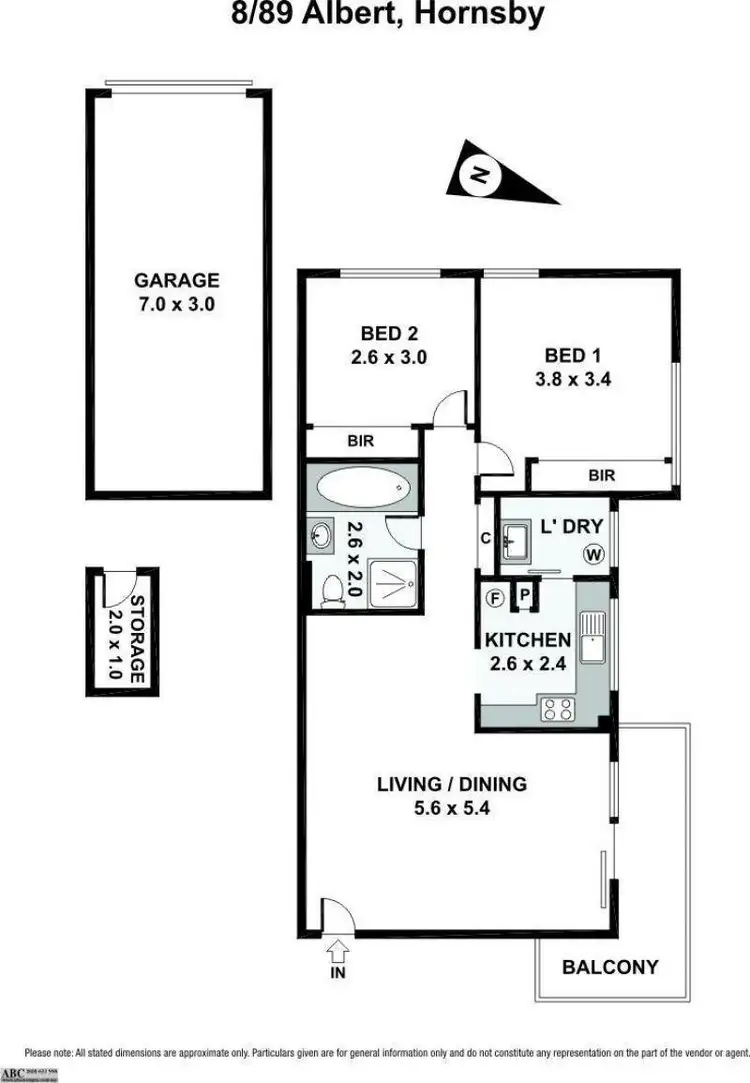 Floorplan of Homely unit listing, 8/89 Albert Street, Hornsby NSW 2077