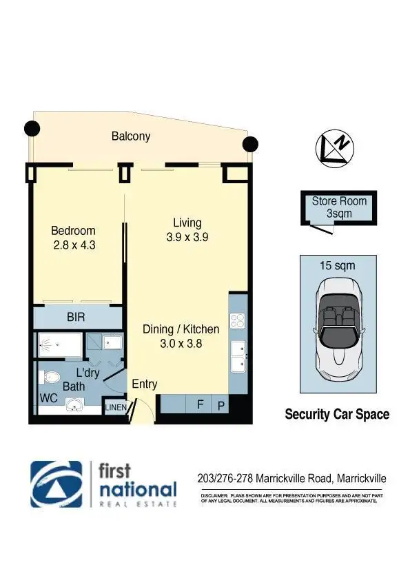 Floorplan of Homely apartment listing, 203/276-278 Marrickville Road, Marrickville NSW 2204