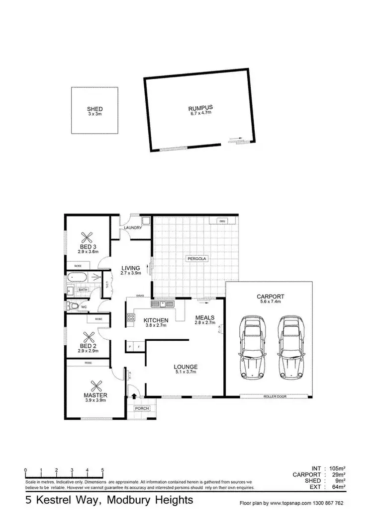 Floorplan of Homely house listing, 5 Kestral Way, Modbury Heights SA 5092