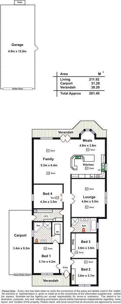 Floorplan of Homely house listing, 39 Mitcham Avenue, Lower Mitcham SA 5062