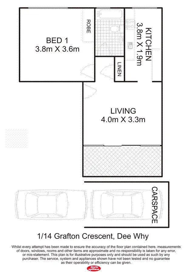 Floorplan of Homely unit listing, 1/14 Grafton Crescent, Dee Why NSW 2099