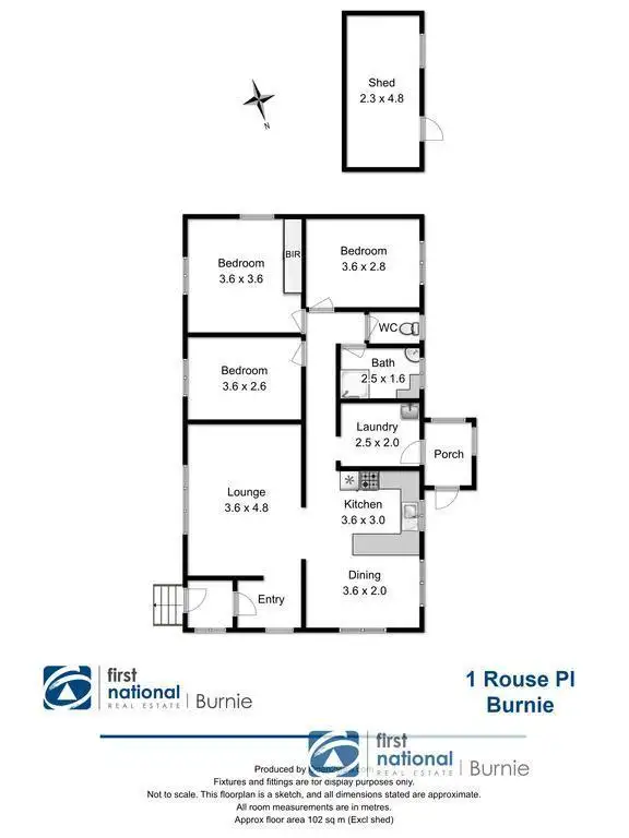 Floorplan of Homely house listing, 1 Rouse Place, Shorewell Park TAS 7320