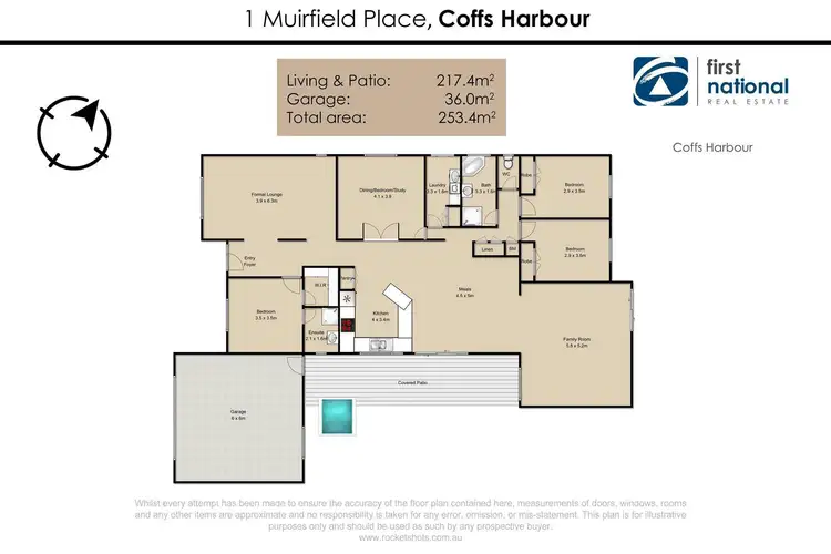 Floorplan of Homely house listing, 1 Muirfield Close, Coffs Harbour NSW 2450