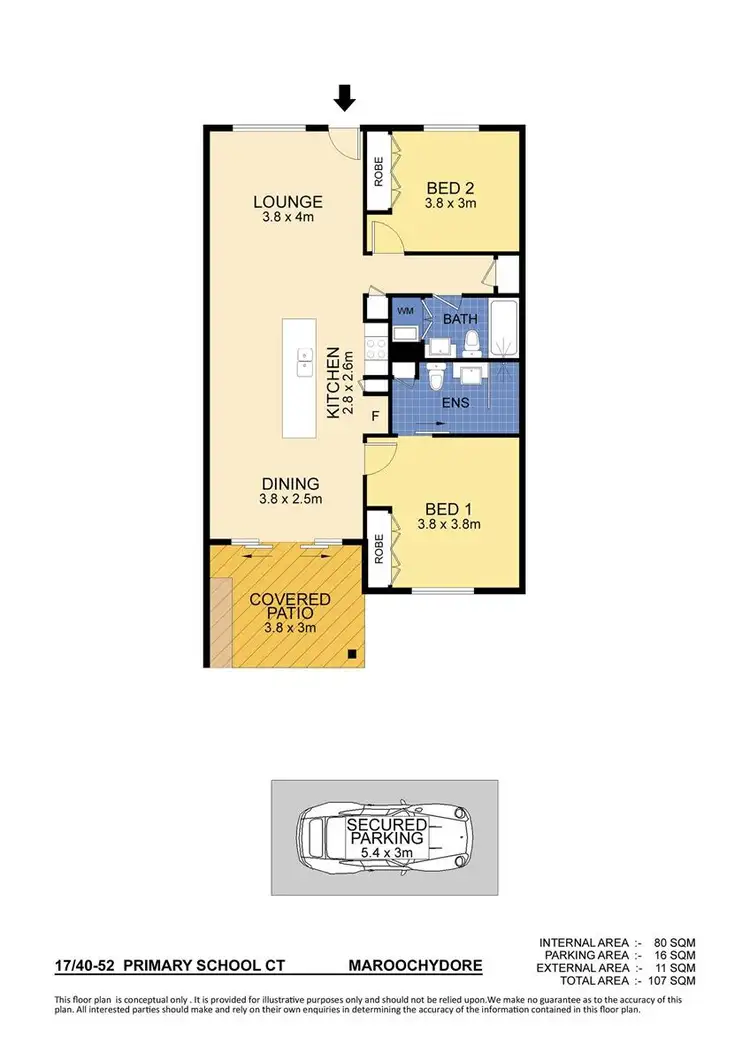 Floorplan of Homely unit listing, 17/40 Primary School Court, Maroochydore QLD 4558