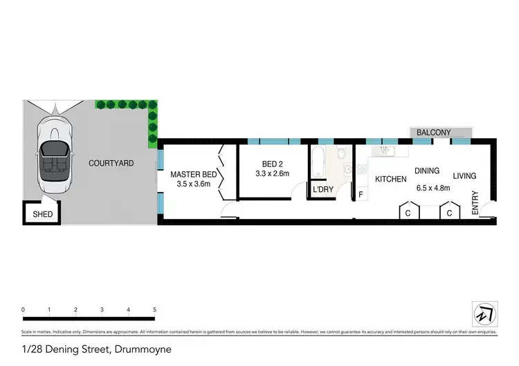 Floorplan of Homely apartment listing, 1/28 Dening Street, Drummoyne NSW 2047