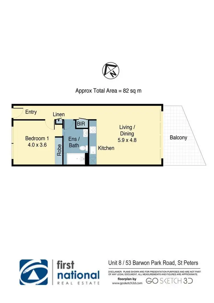 Floorplan of Homely apartment listing, 53 Barwon Park Road, St Peters NSW 2044