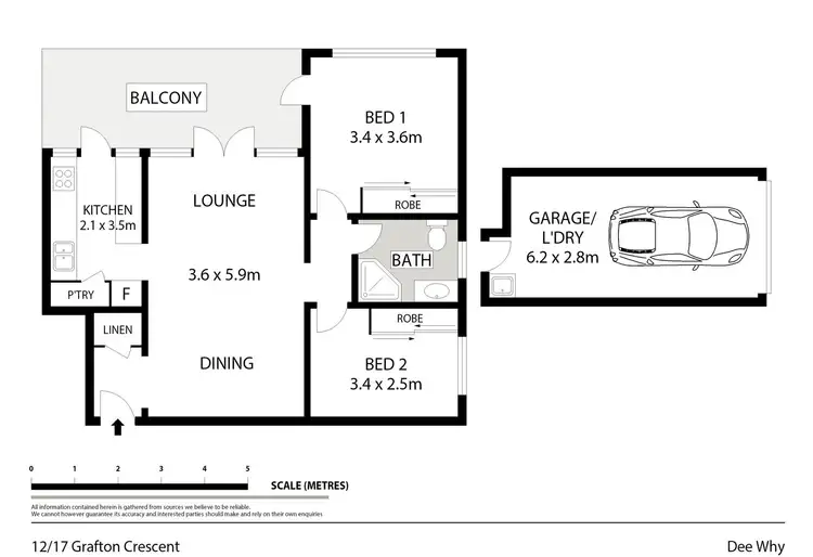Floorplan of Homely unit listing, 12/17 Grafton Crescent, Dee Why NSW 2099