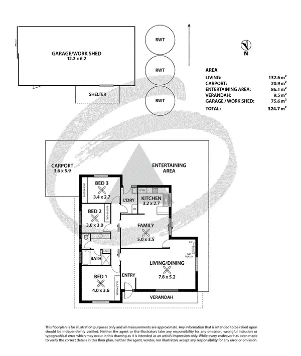 Floorplan of Homely house listing, 2 Coad Court, Strathalbyn SA 5255