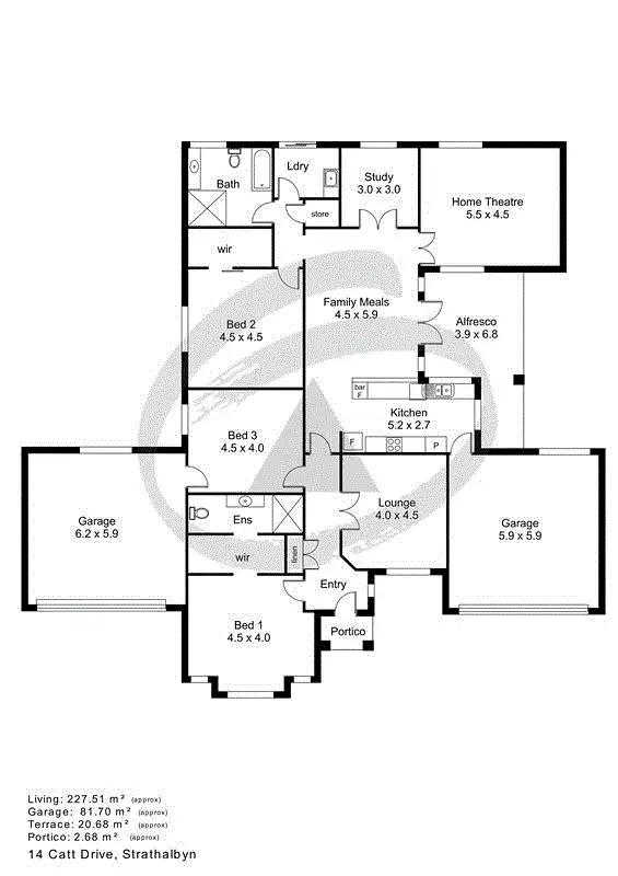 Floorplan of Homely house listing, 14 Catt Drive, Strathalbyn SA 5255