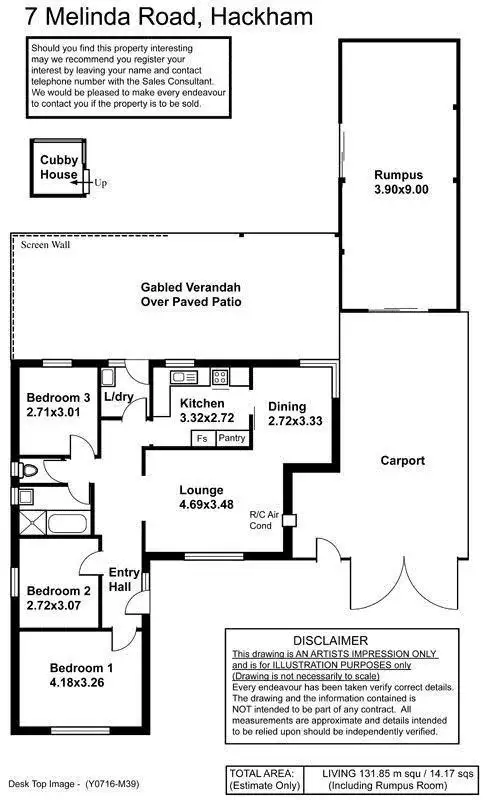 Floorplan of Homely house listing, 7 Melinda Road, Hackham SA 5163