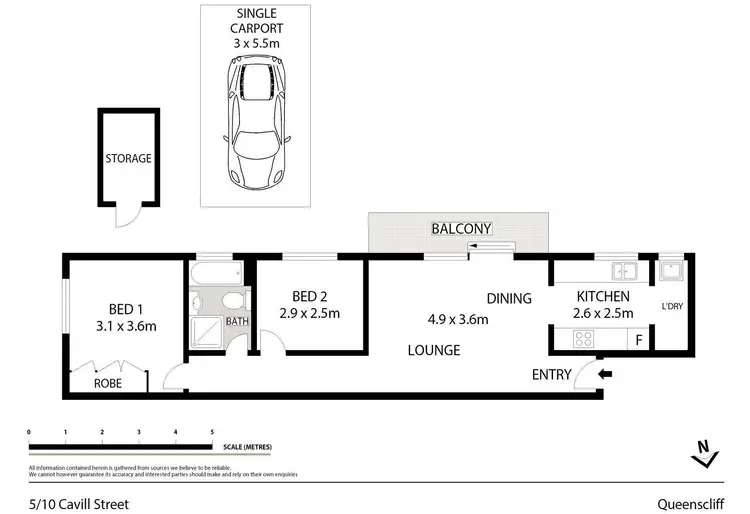 Floorplan of Homely unit listing, 5/10 Cavill Street, Queenscliff NSW 2096
