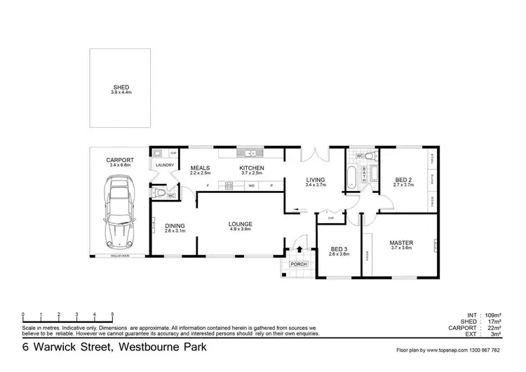 Floorplan of Homely house listing, 6 Warwick Street, Westbourne Park SA 5041