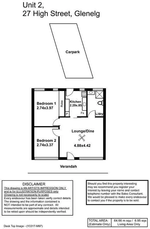Floorplan of Homely apartment listing, 2/27 High Street, Glenelg SA 5045