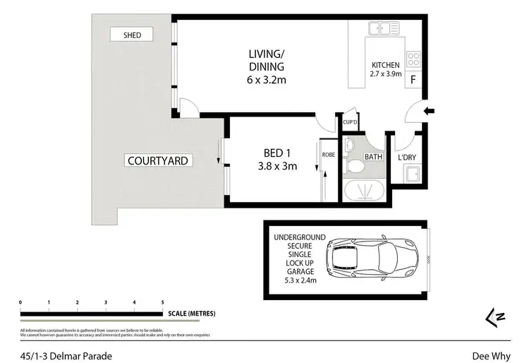Floorplan of Homely unit listing, 45/1-3 Delmar Parade, Dee Why NSW 2099