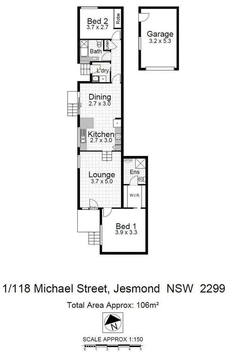 Floorplan of Homely unit listing, 1/118 Michael Street, Jesmond NSW 2299